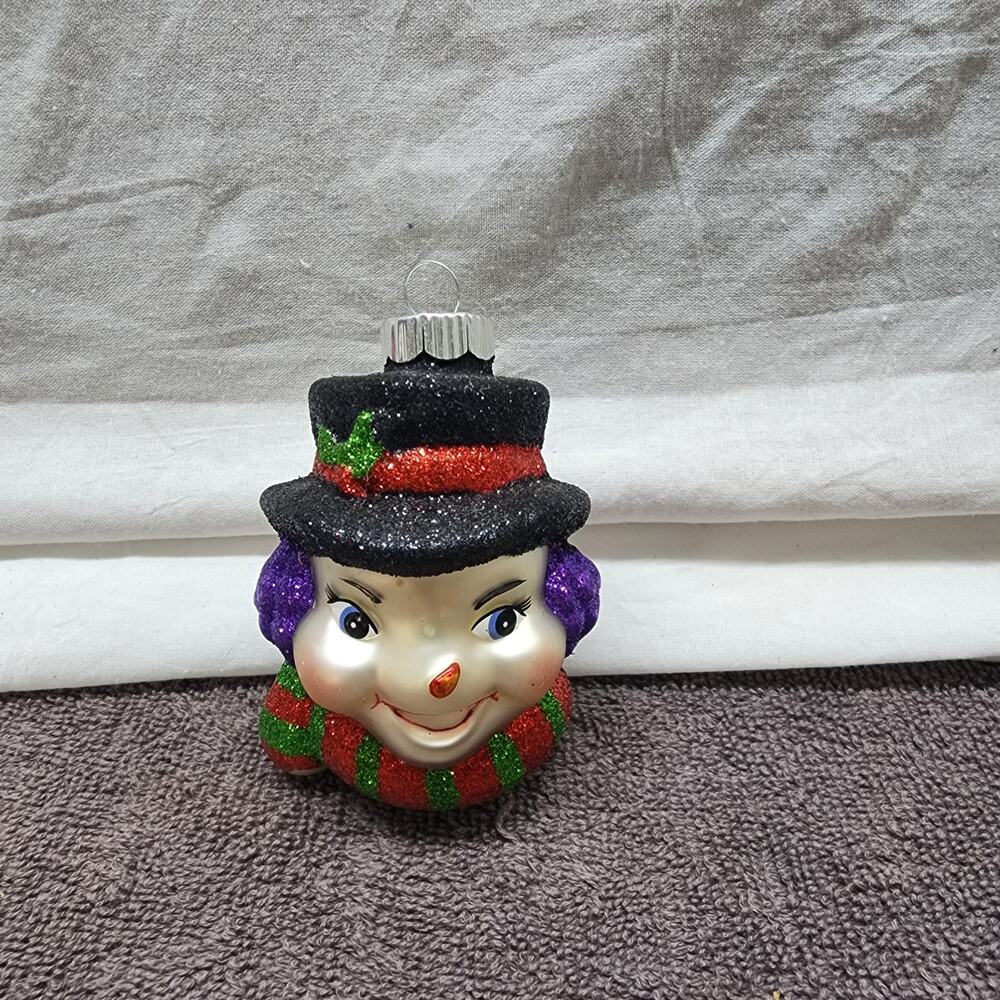 Radko Shiny Brite snowman Glass Christmas Ornament b34